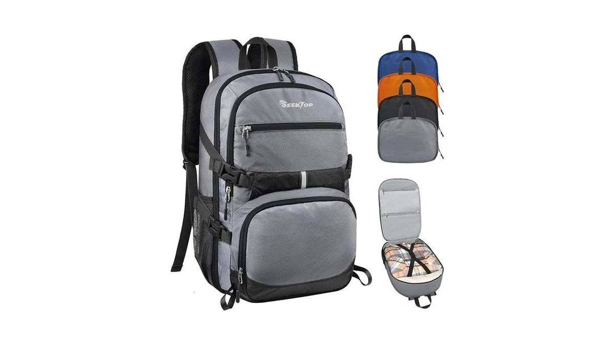 Seektop Lightweight Travel Backpack For Men Women, Multiple Pockets 40l