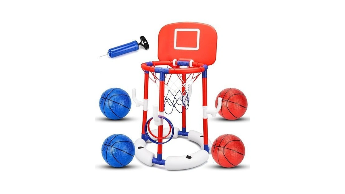 Mocuba Pool Basketball Hoop Floating With Water-fillable Stable Base, 2-in-1