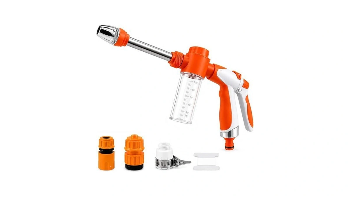 High Pressure Garden Hose Nozzle With Soap Dispenser, Car Wash
