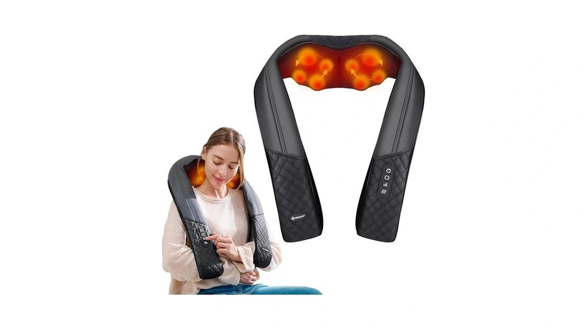 Kingjoy Neck And Shoulder Massager With Heat, Shiatsu Neck And