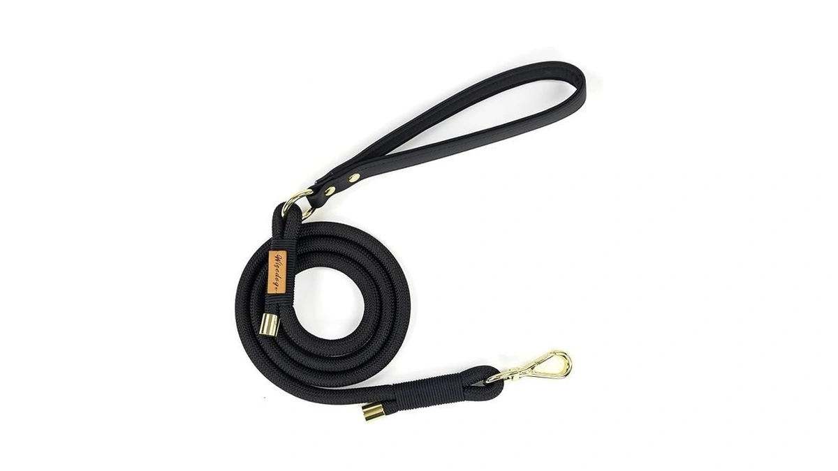 Wisedog Rope Dog Leash, 5ft, Black