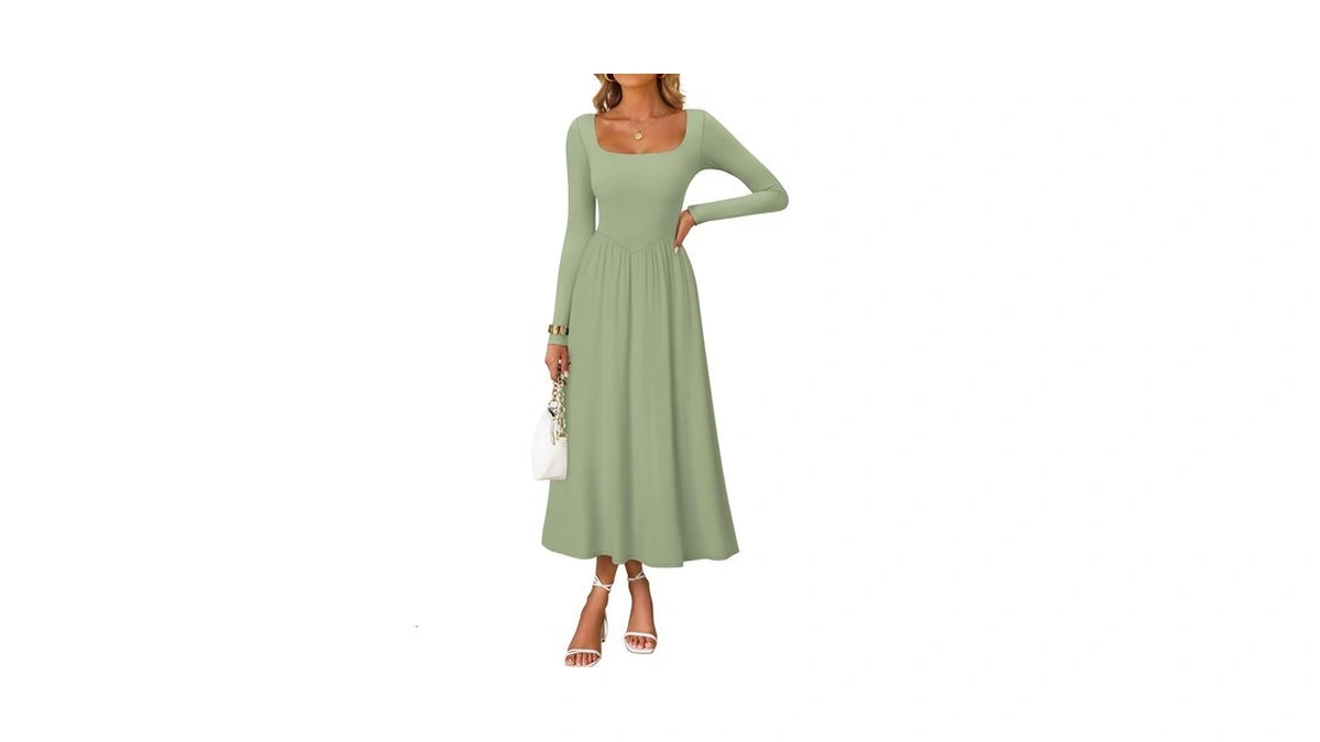 Zesica Fall Long Sleeve Dress For Women 2026 Elegant Classy