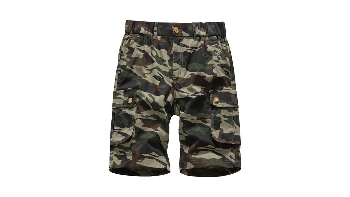 Msmsse Men's Camouflage Shorts Casual Cotton Relaxed Fit Elastic Waist