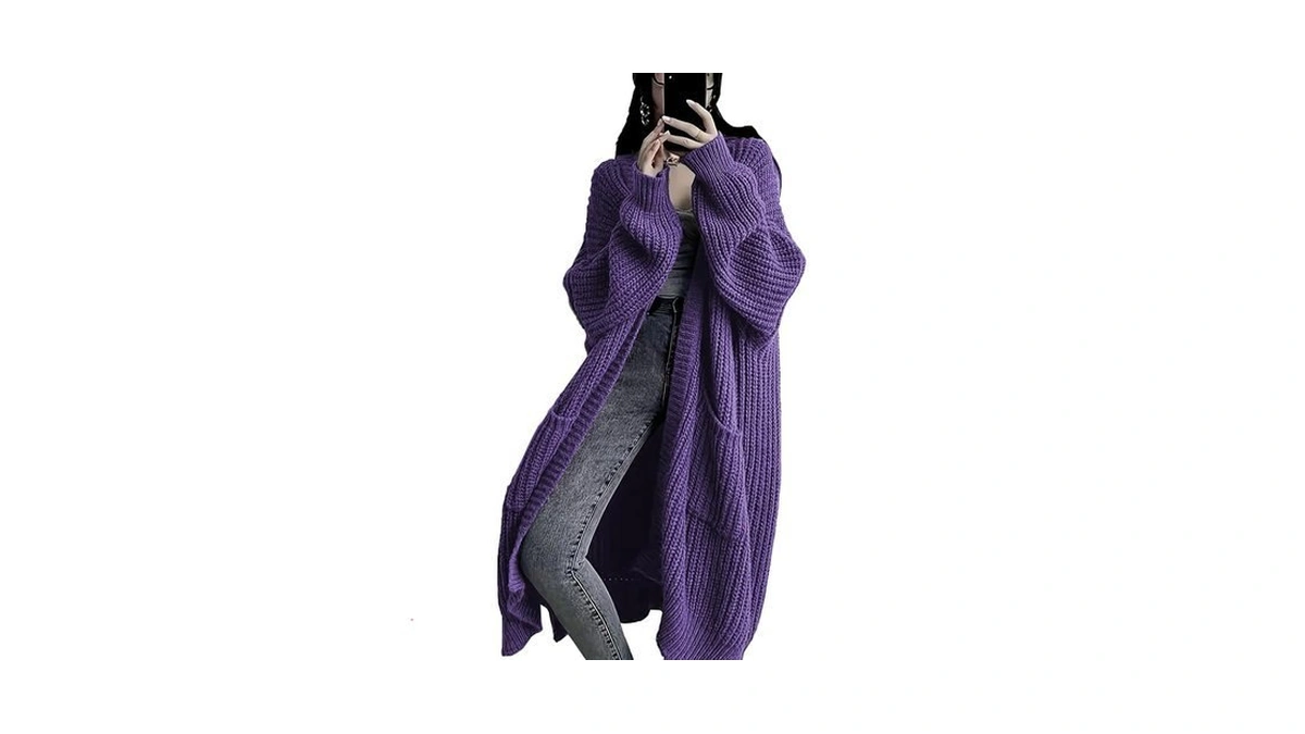 Womens Long Sleeve Cardigan Sweaters Open Front Knit Long Cardigans