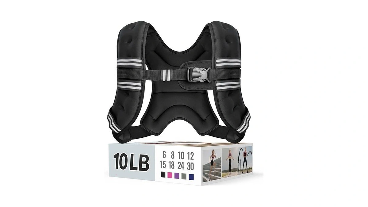 Zeerun Weighted Vest, 6lb/8lb/10lb/12lb/15lb/18lb/20lb/24lb/30lb For Men Women, Reflective Stripe Adjustable