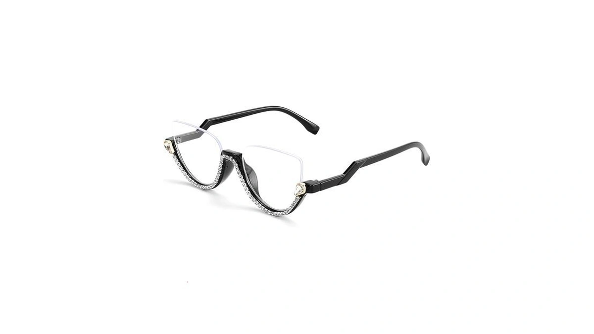 Feisedy Women Blue Light Blocking Glasses Fashion Half Frame Cat