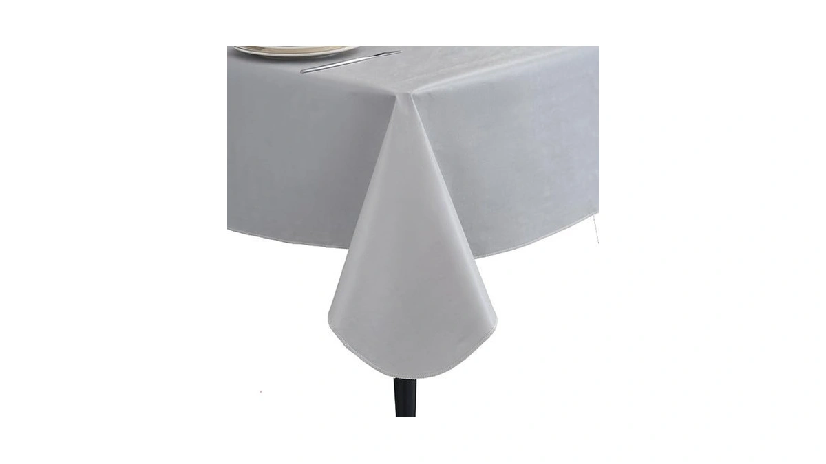 Waterproof Vinyl Tablecloths Light Gray