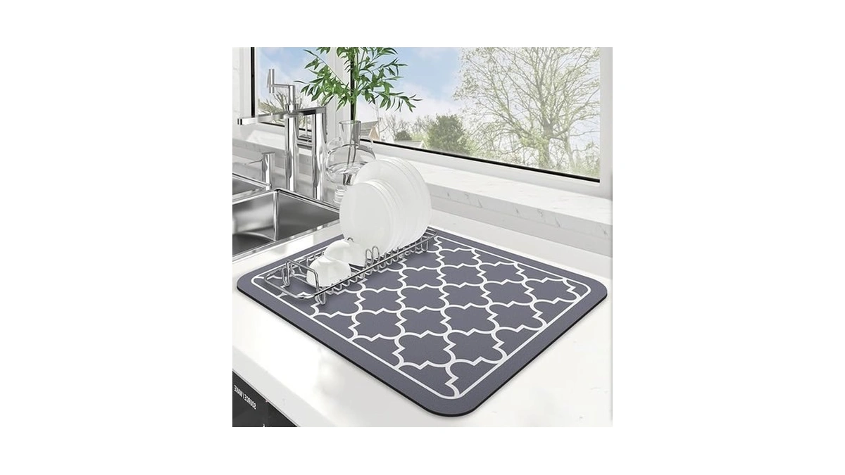 Wiselife Dish Drying Mat Super Absorbent Drying Mat Large Dish