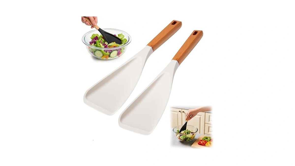 2 Pcs Cooking Spoon For Nonstick Cookware, Silicone Spatula Spoon