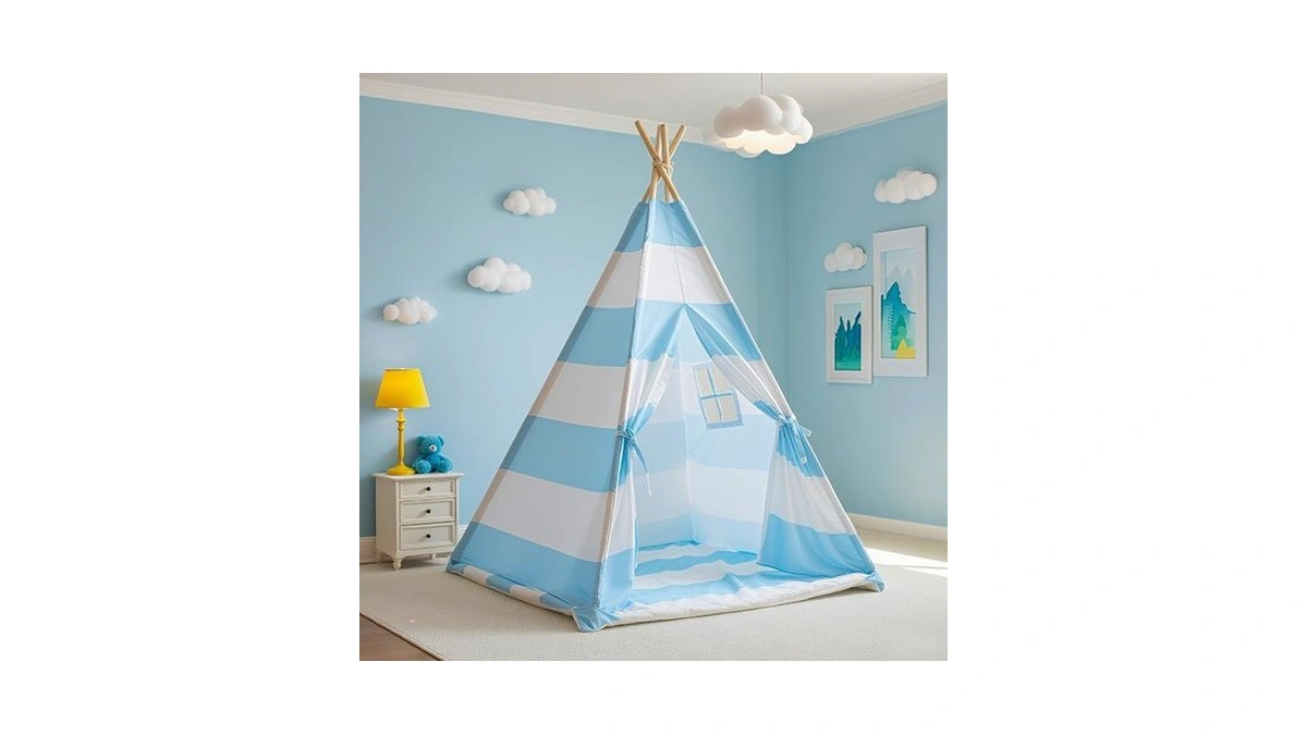 Xiaowantong Teepee Tent For Kids With Padded Mat, Lights, And