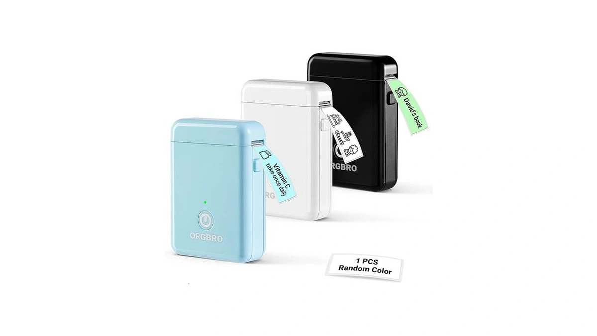 Orgbro Label Maker Machine With Tape, Random Color-1 Count, X1