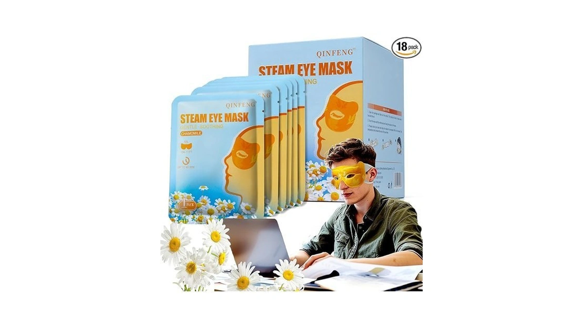 Qinfeng 18 Packs Steam Eye Mask For Dry Eyes 40mins