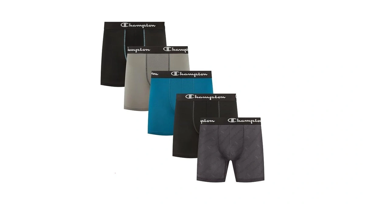 Champion Men's Performance Boxer Brief-5 Pack- With Moisture-wicking, Odor Control,