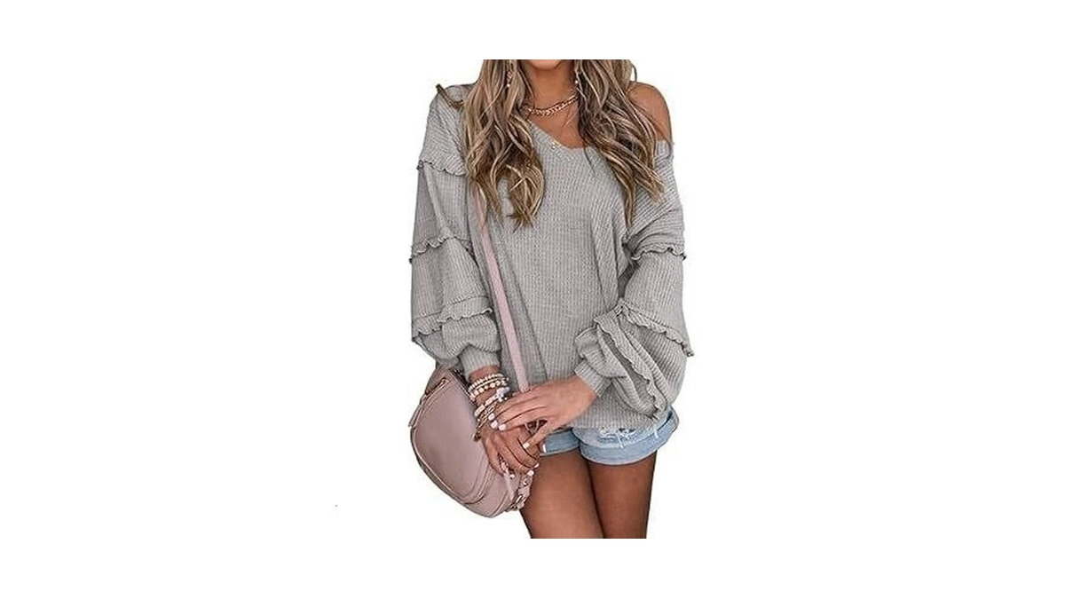 Casual Lantern Long Sleeves Tops Size-