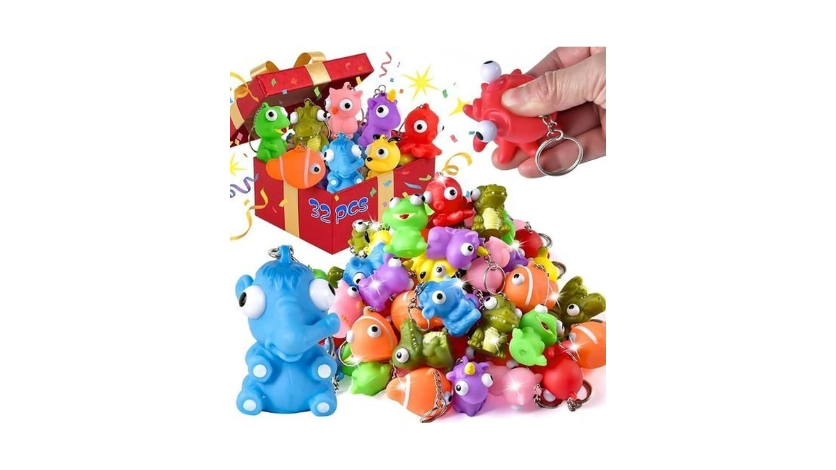 Hozuzer Squishy Keychain For Kids Party Favors - 32 Packs