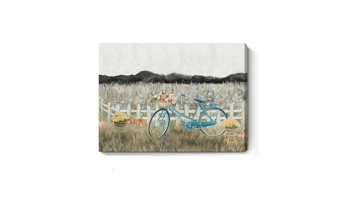 Farmhouse Decor Bathroom Fall Wall Art Vintage Boho Landscape Nature