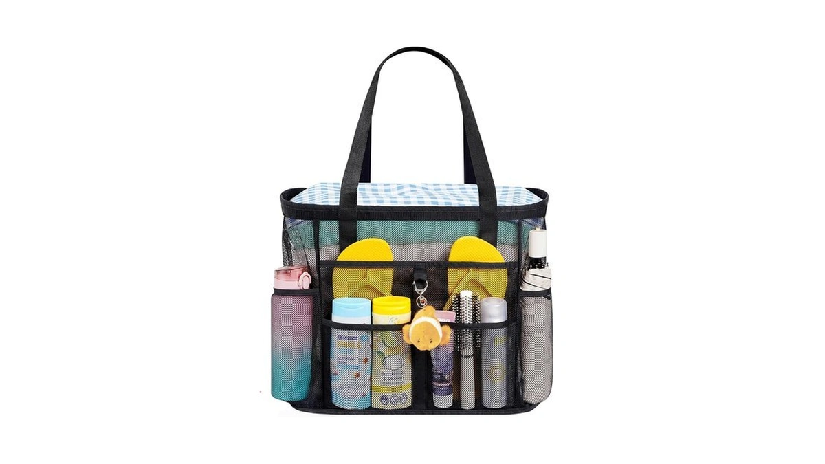 Lifewit Mesh Beach Bag, Large Travel Tote Bags With 8