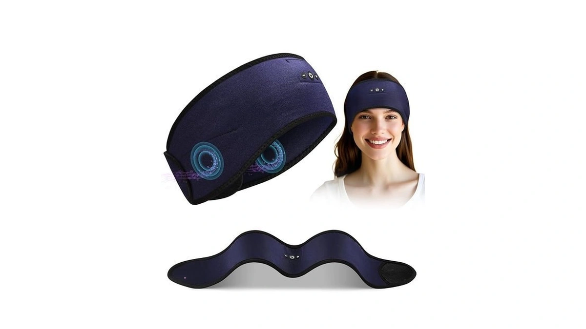 Asiilovi Sleeping Headphones Headband With Adjustable Hook And Loop, Bluetooth