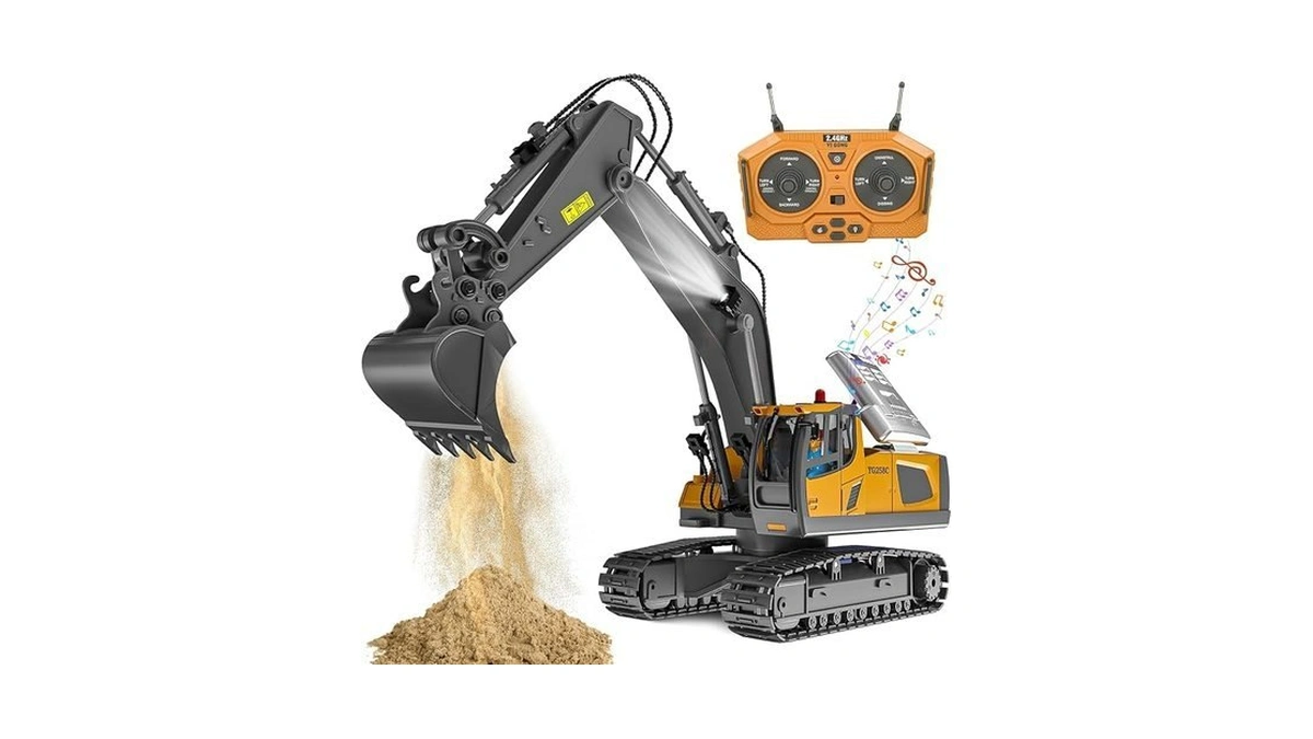 Adthlier Remote Control Excavator Toy For Boys 6-11 Yrs Old,11-channel