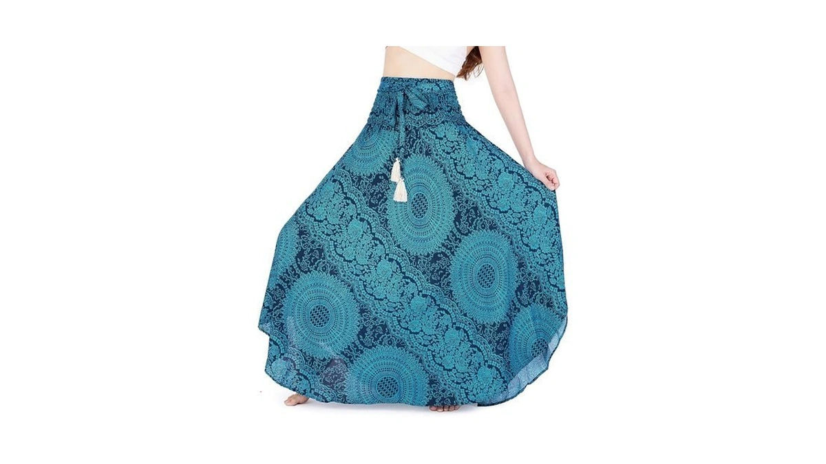 Lannaclothesdesign Women's Long Maxi Skirt Bohemian Gypsy Hippie Style Clothing