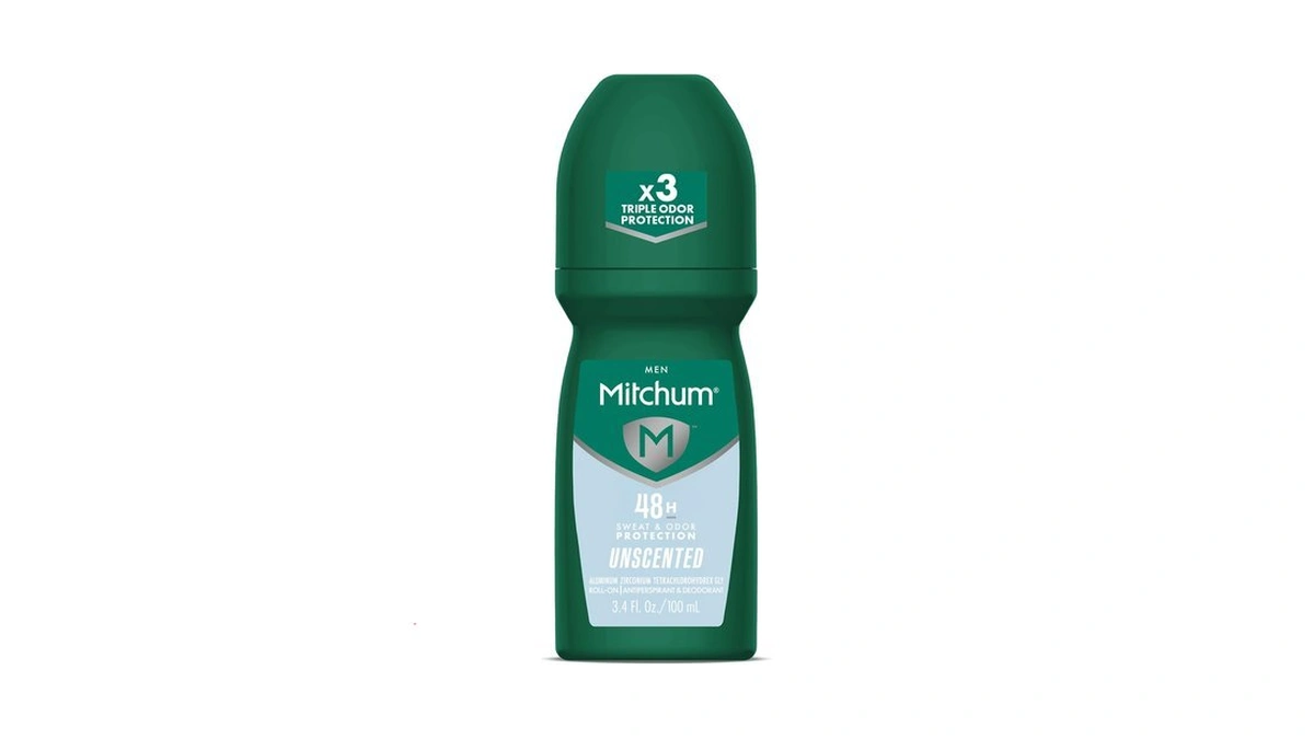 Mitchum Men’s Antiperspirant Deodorant, Roll-on Applicator, Unscented, 48hr Sweat &