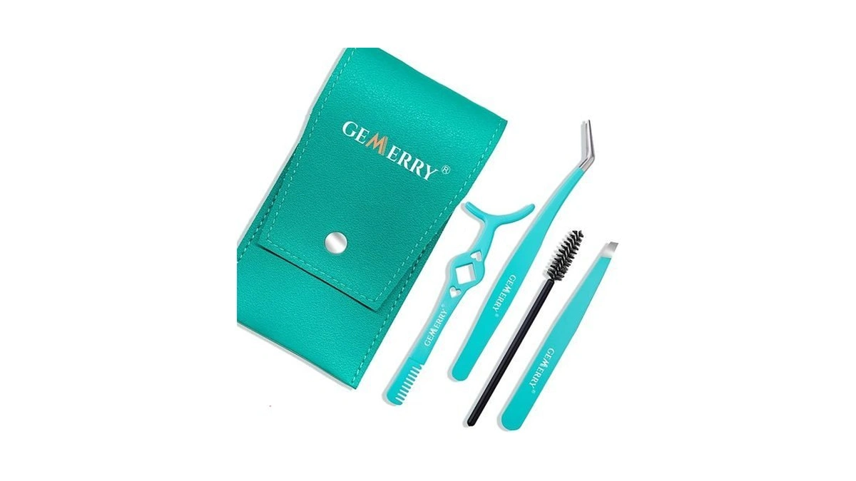 Gemerry Lash Tweezers Kit 4pcs Lash Applicator Tool Diy Eyelash