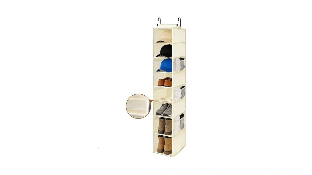 Veronly Hanging Shoe Organizer For Closet With 8 Shelves,mesh Pockets-wider