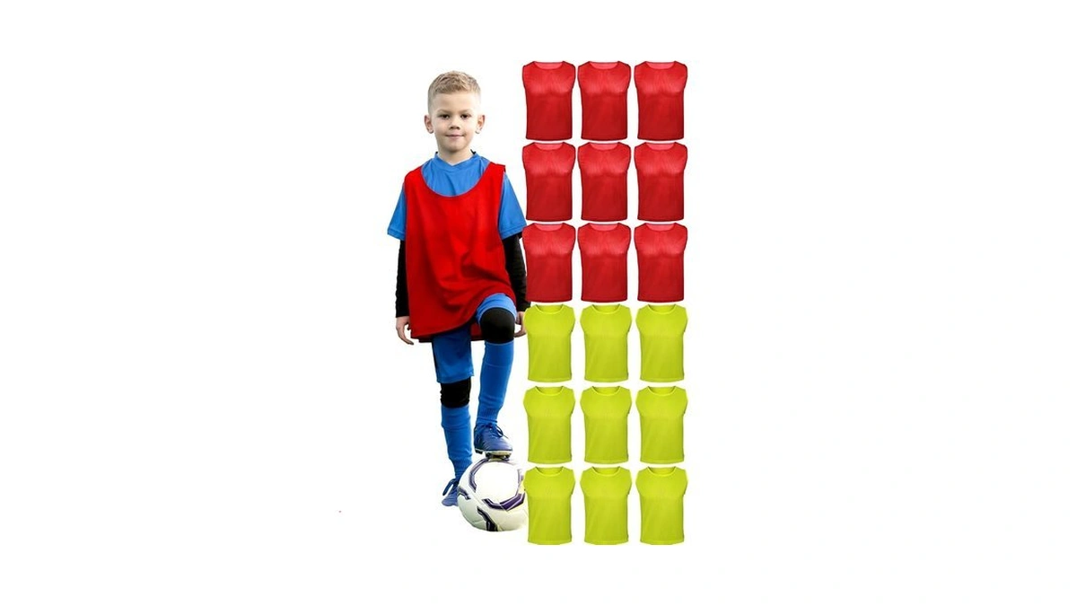 Athlova Scrimmage Vests Child/kids Practice Jerseys (kids, 9 Red +