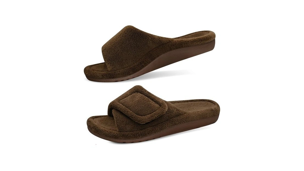 Gritheim Women's Orthotic Arch Support Slippers Fuzzy Adjustable Orthopedic Slippers