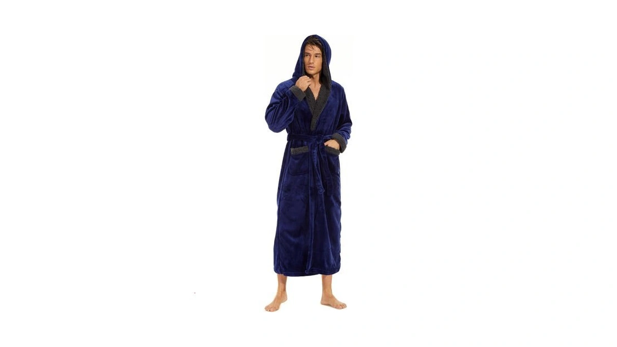 Ccko Mens Robe With Hood, Big And Tall Warm Soft