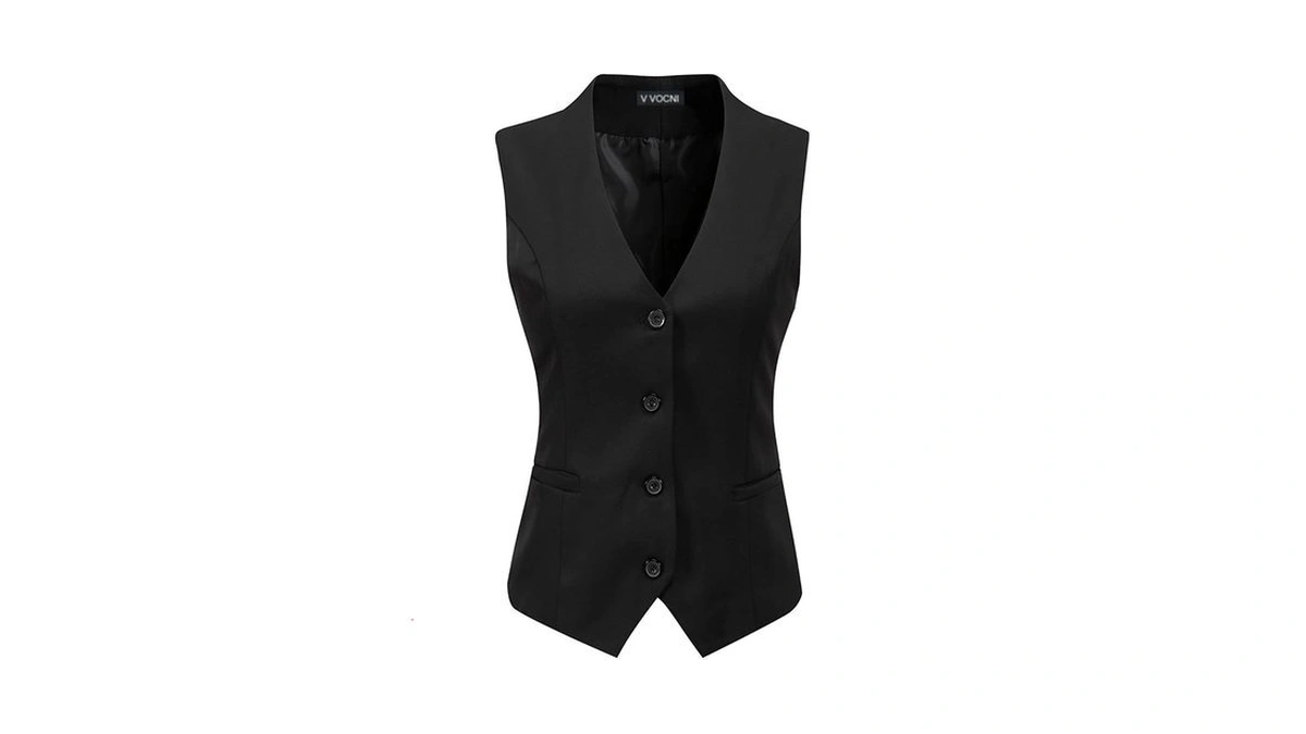 V Vocni Women's Fully Lined 4 Button V-neck Economy Dressy