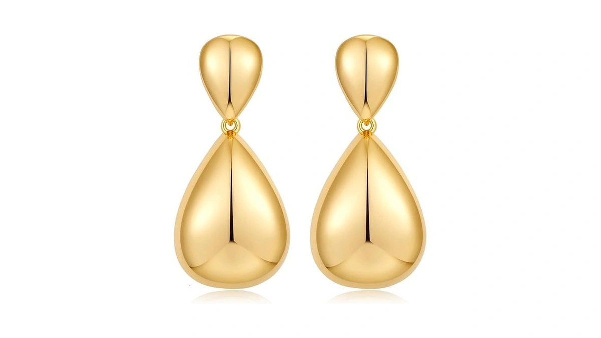 Famarine Gold Plated Teardrop Earrings