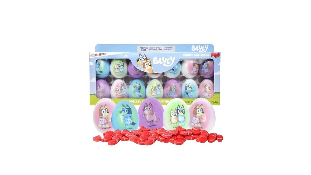 Galerie Bluey Themed Plastic Easter Eggs, Red Hard Candy Pouches