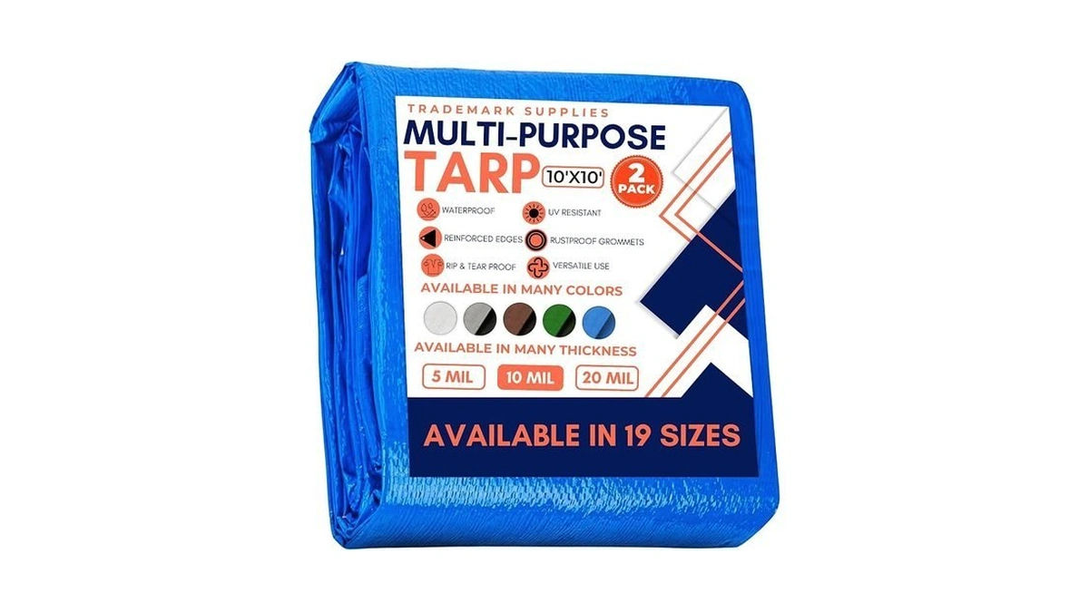 Large Waterproof Tarp - Heavy Duty 10 Mil Thick Poly