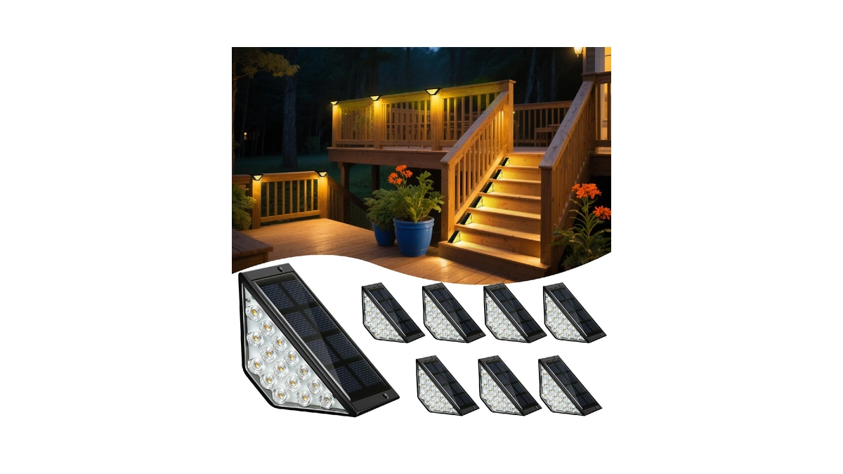 Bkbb Ppbb Solar Step Lights For Outside, Solar Stair Lights
