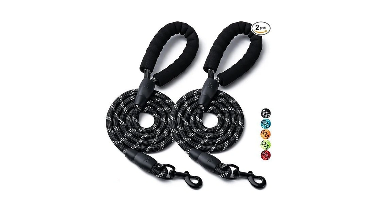 2 Pack Dog Leash, 4/5//6 Ft Heavy Duty Nylon Rope