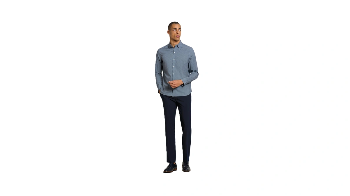 Van Heusen Men's Micro Dot Soft Lux Straight Leg Pant,