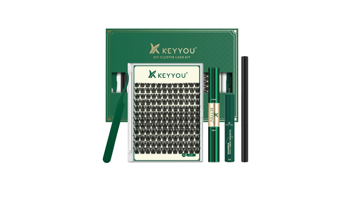 Keyyou Lash Clusters Kit 144pcs Thick Volume D Curl Eyelash