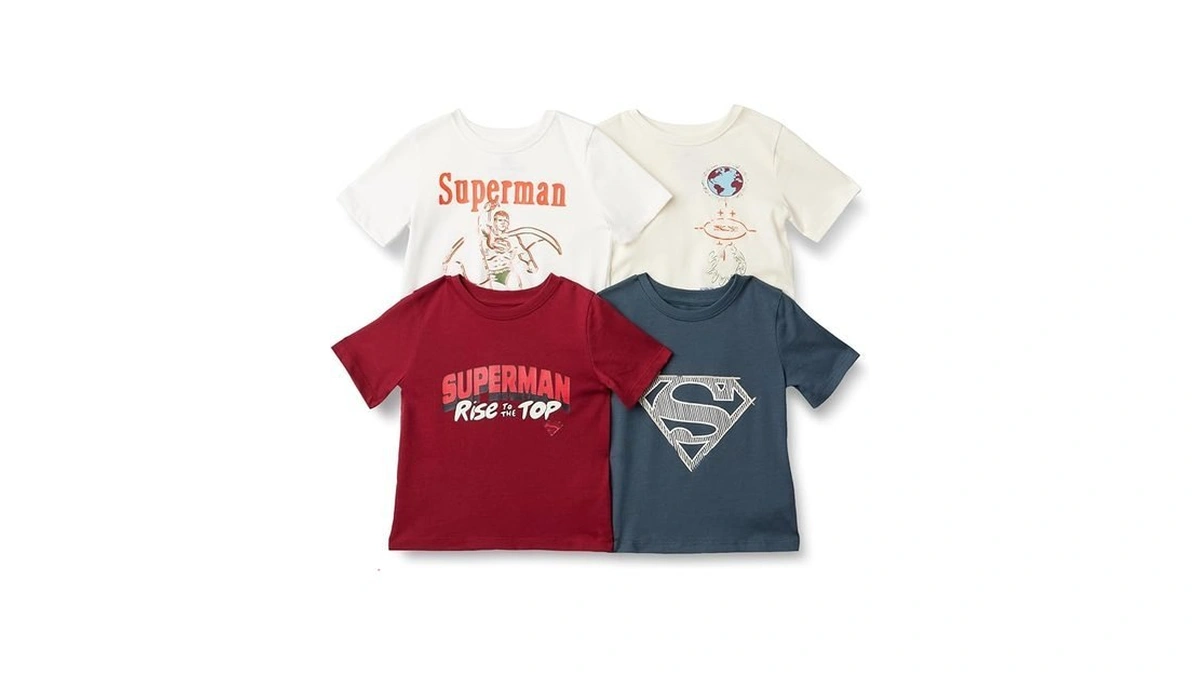 Amazon Essentials Boys' Short-sleeve T-shirts, Pack Of 4, Superman Metro,