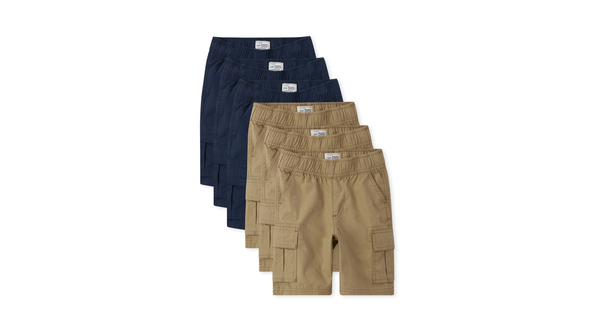 The Children's Place Boys' Pull On Cargo Shorts, Flax/tidal 6