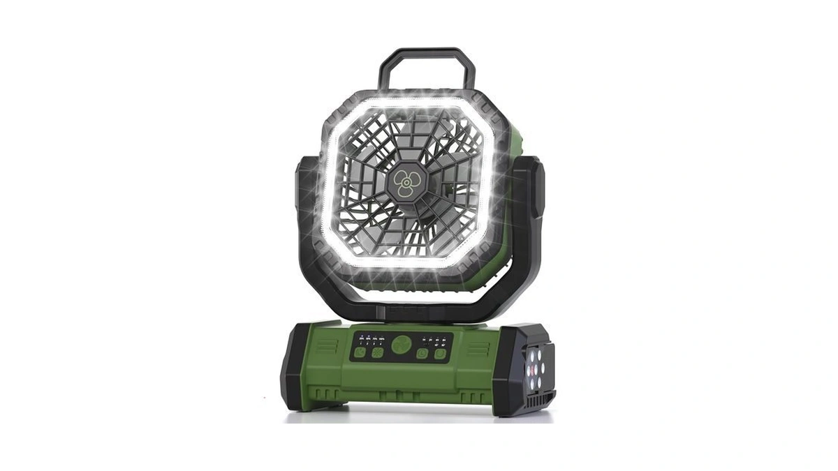 Honesorn Portable Rechargeable Fan 20000mah, Camping Fan With Led Light