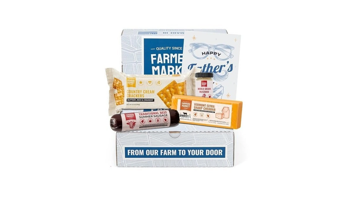 Farmers Market Foods Meat And Cheese Gift Basket For Father’s