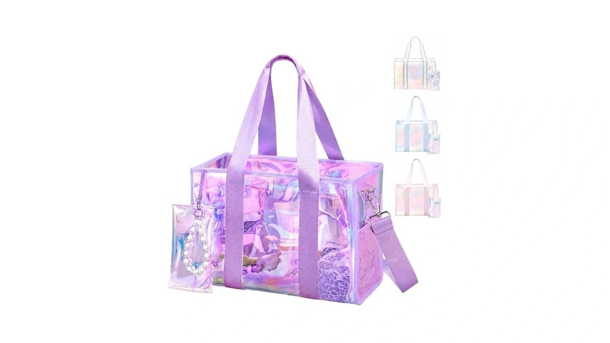 Crawing Beach Bag 26l Large Iridescent Waterproof Jelly Tote Bag
