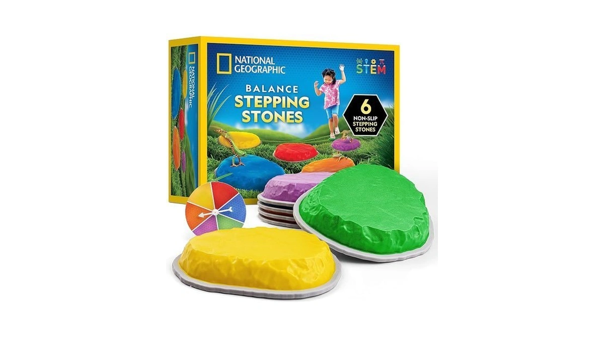 National Geographic Stepping Stones For Kids – 6 Durable Non-slip