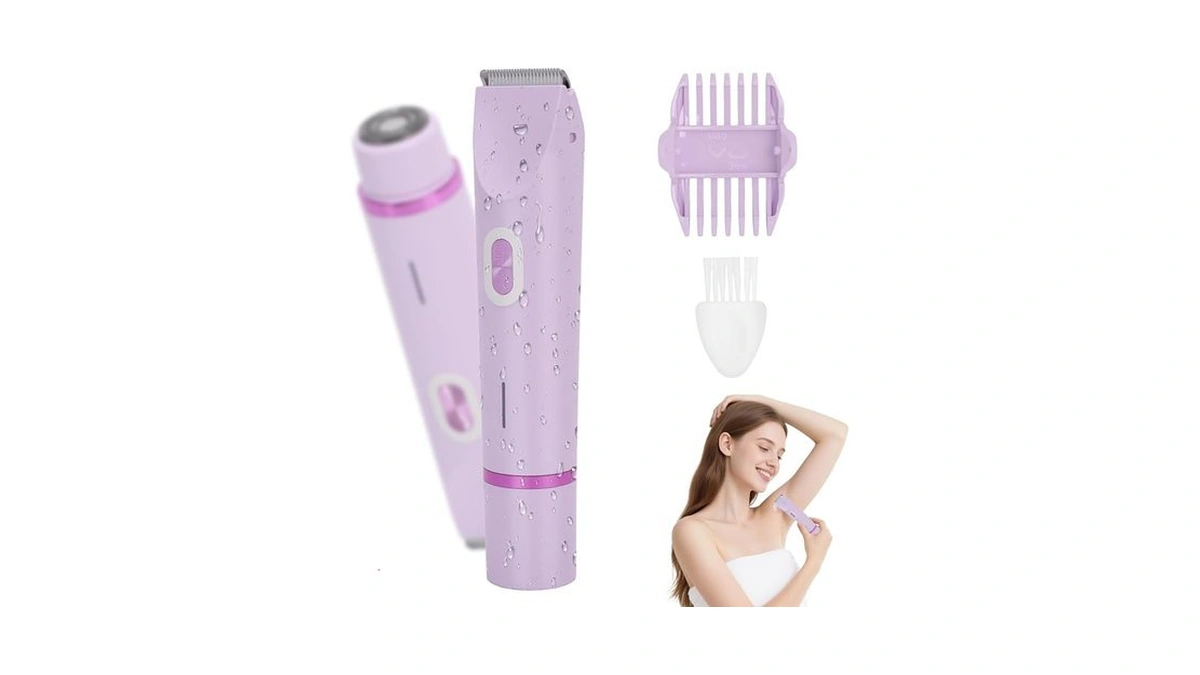 Vingvo Electric Body Hair Trimmer For Women, Dual Head Lady