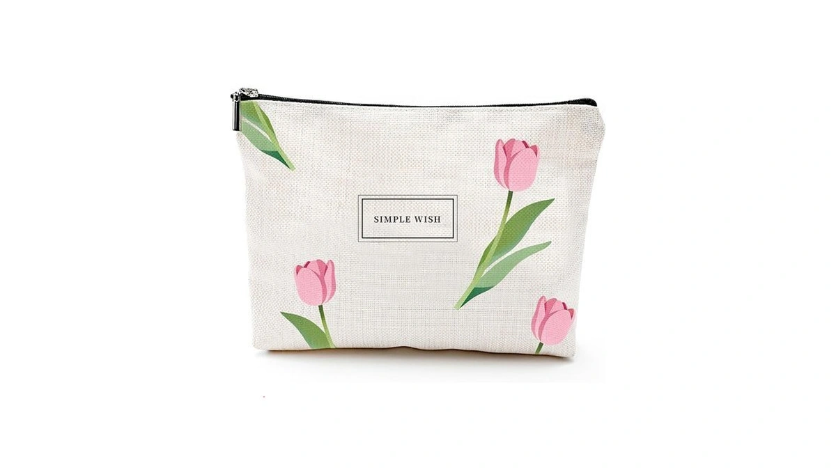 Fywelixc Floral Makeup Bag, Tulips Cosmetic Bags For Women, Cute