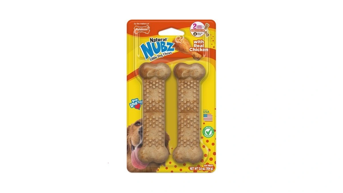 Nylabone Nubz Natural Dog Treats, Long Lasting Chew Bones, Made