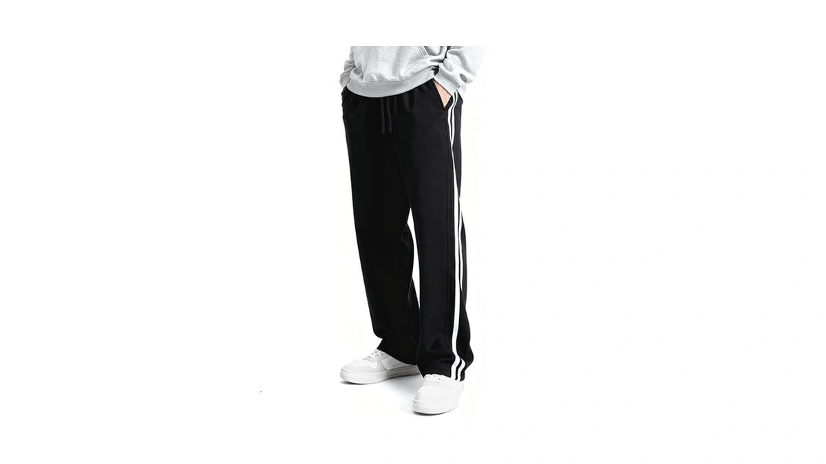 Gymha Men's Baggy Wide Leg Sweatpants With Pockets, Relaxed Fit