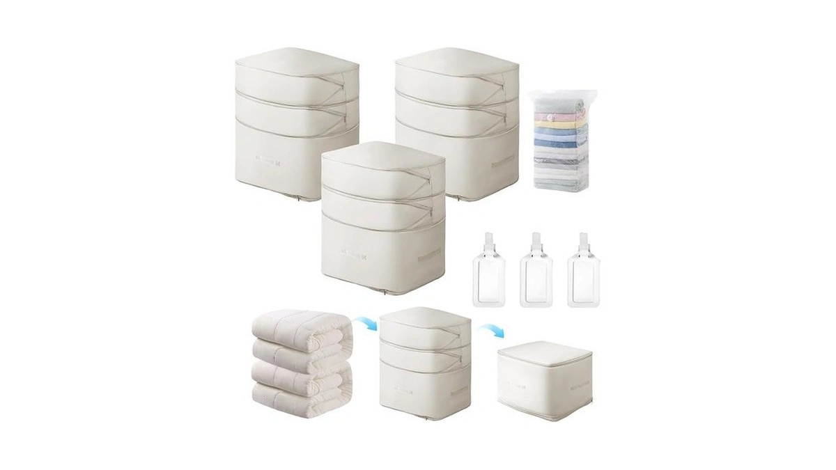 Comforter Storage Bag-ultra Space Saving Large Self Compression Organizer For