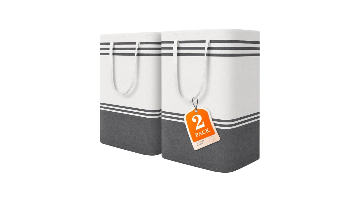 Epictotes 2 Pack Large Laundry Baskets, Laundry Hampers, Freestanding Waterproof